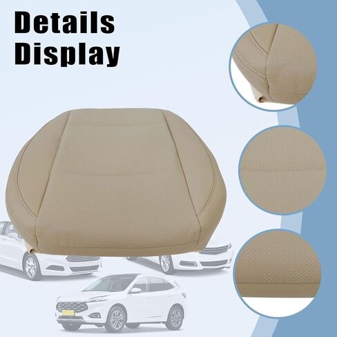 غطاء مقعد جلدي من الألياف الدقيقة المثقبة للسائق من SecosAutoparts بلون عاجي تان متوافق مع Subaru Outback 2015 2016 2017 in Saudi Arabia