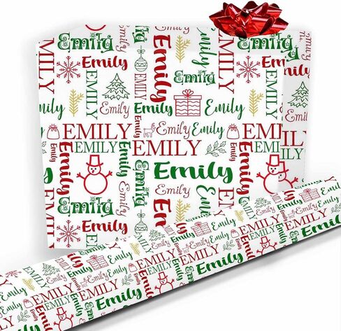 ورق تغليف عيد الميلاد المخصص، لفات ورق تغليف هدايا ندفة الثلج للوجه Xms مخصصة مع نص صورة، ورق تغليف الاسم الشخصي، غلاف هدايا عيد الميلاد المجيد له الأولاد والبنات والأم والأب in Kuwait