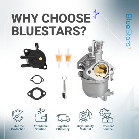 BlueStars Carburetor Kit for Kawasaki 13HP FJ400D Engine - Compatible with EZGO RXV 2008-Up, TXT 2010-2015, Valor 2010-2014 - Includes Fuel Pump - Replaces OEM 607954, 808656, 602061, 72873G01 in Saudi Arabia