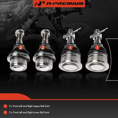 A-Premium Set of 4, Front Upper & Lower Ball Joints Kit, Compatible with Dodge Ram 1500 2006-2010 & Ram 1500 2011-2012 in Saudi Arabia