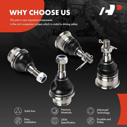 A-Premium Set of 4, Front Upper & Lower Ball Joints Kit, Compatible with Dodge Ram 1500 2006-2010 & Ram 1500 2011-2012 in Saudi Arabia
