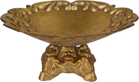 NIKKY HOME Rustic French Jewelry Tray Decorative Border Trinket Dish Vintage Ring Holder Bowl for Bracelet Earring Necklace Organizer Metal Display Plate Handmade Gift for Women Girl, White in Kuwait