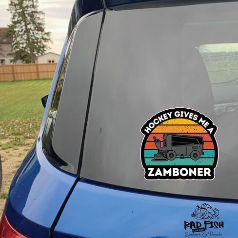 Hockey Gives Me A Zamboner Sticker, Eco-Friendly Vinyl, 2 Pack - 0330 - Rev up Your Style with These Eye-catching Decals, Perfect for Vehicles, laptops (1) in Saudi Arabia