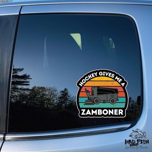 Hockey Gives Me A Zamboner Sticker, Eco-Friendly Vinyl, 2 Pack - 0330 - Rev up Your Style with These Eye-catching Decals, Perfect for Vehicles, laptops (1) in Saudi Arabia