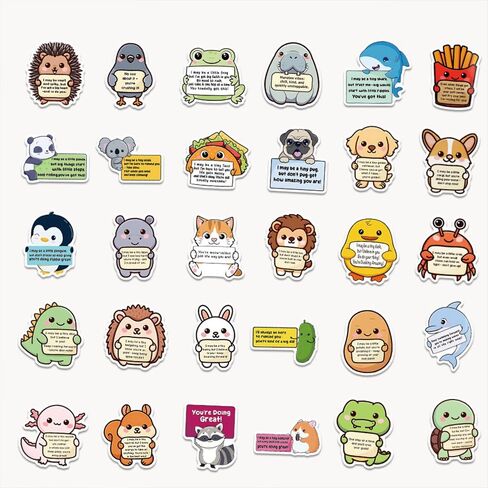103pcs Inspirational Emotional Support Stickers, Motivational Vinyl for Adults Kids, Positive Quote Stickers for Water Bottles, Laptops, Phones in Saudi Arabia