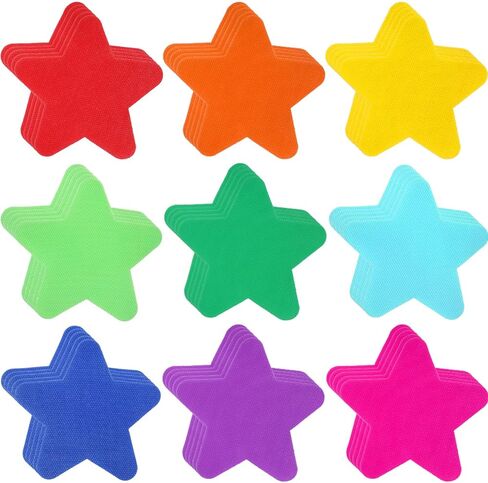 45PCS Carpet Spots for Classroom,Pentagram Carpet Dots for Classroom, 4 in Carpets Stickers, Used in Classrooms, Gyms, Houses, Offices and Various Places During Gameplay, 9 Colors in Saudi Arabia