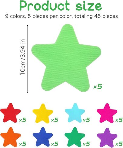 45PCS Carpet Spots for Classroom,Pentagram Carpet Dots for Classroom, 4 in Carpets Stickers, Used in Classrooms, Gyms, Houses, Offices and Various Places During Gameplay, 9 Colors in Saudi Arabia