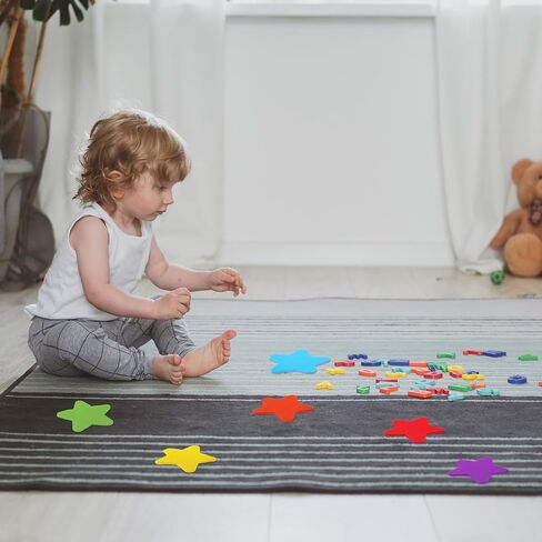 45PCS Carpet Spots for Classroom,Pentagram Carpet Dots for Classroom, 4 in Carpets Stickers, Used in Classrooms, Gyms, Houses, Offices and Various Places During Gameplay, 9 Colors in Saudi Arabia