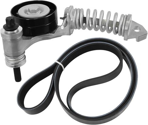 Engine Serpentine Drive Belt Kit with Tensioner and Bolt Compatible with Buick Encore 2013-2021 Chevrolet Sonic 2013-2020 Trax 2015-2021 L4 1.4L Replace 25195388 55352021 55565236 in Saudi Arabia