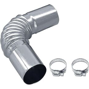 24mm الهواء الديزل وقوف السيارات سخان العادم أنبوب موصل الكوع - الفولاذ المقاوم للصدأ خرطوم العادم المرن مع 2 المشابك لWebasto Eberspacher شاحنة قارب استبدال سخان وقوف السيارات (1PC) in Kuwait