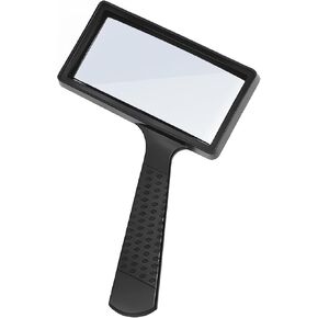 عدسة مكبرة مستطيلة للقراءة 10 مرات، نظارات مكبرة كبيرة محمولة باليد، عدسة زجاجية مقاومة للخدش لمراقبة هوايات القراءة وإصلاح استكشاف الطبيعة (منطقة عرض أفقية كبيرة) in Kuwait