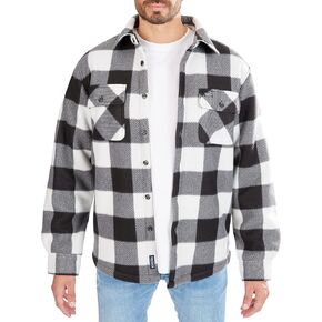 Smith's Workwear Men's Sherpa Lined Plaid Fleece Shirt Jacket in Kuwait