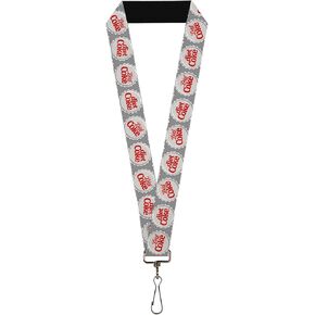 Buckle-Down The Coca-Cola Company Lanyard, Diet Coke Bottle Caps Grays White Red, Elastic in Saudi Arabia