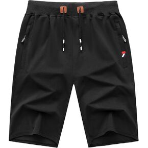 GEEK LIGHTING Men's 2 Pack Shorts Casual Comfortable Workout Shorts Drawstring Zipper Pockets Elastic Waist in Kuwait