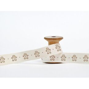 Gingerbread Man Ribbon - 5/8" (15 mm), 10 Yards (9 m) Cotton Christmas Tape for Wrapping, New Year Gifts, Cookies, Holiday Favors in Saudi Arabia