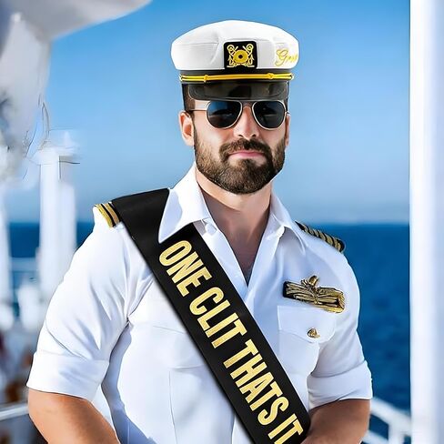 Groom Captain Hat with Groom Sash Bachelor Party Favors Supplies Decorations, Ideas, Gifts Nautical Bachelor Hat in Saudi Arabia