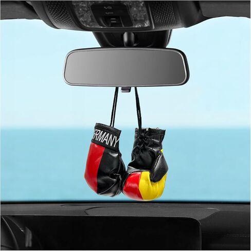 1 Pair Mini Boxing Gloves for Car Mirror, Patriotic Rearview Charm Punching Glove with Country Flag Pattern, Automotive Mirror Pendant Novelty Hanging Ornament for Sports Fan (Jamaica) in Saudi Arabia
