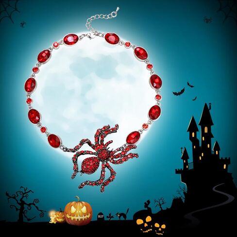 EVER FAITH Antique-Gold-Tone Austrian Crystal Vintage Inspired Halloween Spider Pendant Necklace in Saudi Arabia