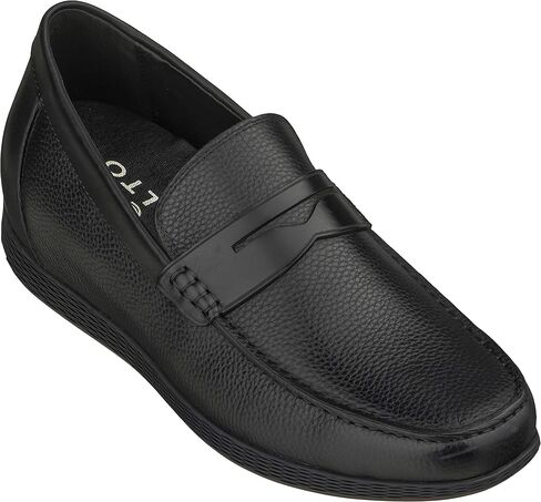 CALTO Men's Invisible Height Increasing Elevator Shoes - Premium Leather Slip-on Lightweight Casual Loafers - 2.4 Inches Taller in Saudi Arabia
