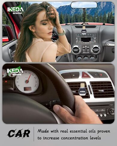 معطرات هواء السيارة للرجال | معطر جو 10 مل | ناشر عطر قوي معلق بتقنية إزالة الروائح | اكسسوارات السيارات | معطرات الجو برائحة السيارة من إيكيدا (مربع، سيارة جديدة) in Kuwait