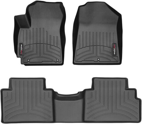Weathertech Custom Fit FloorLiners for Kia Soul - 1st & 2nd Row (441523-1-2), Black in Saudi Arabia