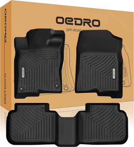 سجادات أرضية OEDRO لسيارة Honda Civic Coupe/Sedan/Type R 2016-2021، 2017-2021 Honda Civic Hatchback، بطانات أرضية تناسب جميع الأحوال الجوية TPE تتضمن الصف الأول والثاني in Saudi Arabia