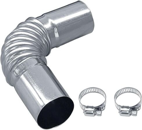 24mm الهواء الديزل وقوف السيارات سخان العادم أنبوب موصل الكوع - الفولاذ المقاوم للصدأ خرطوم العادم المرن مع 2 المشابك لWebasto Eberspacher شاحنة قارب استبدال سخان وقوف السيارات (1PC) in Kuwait
