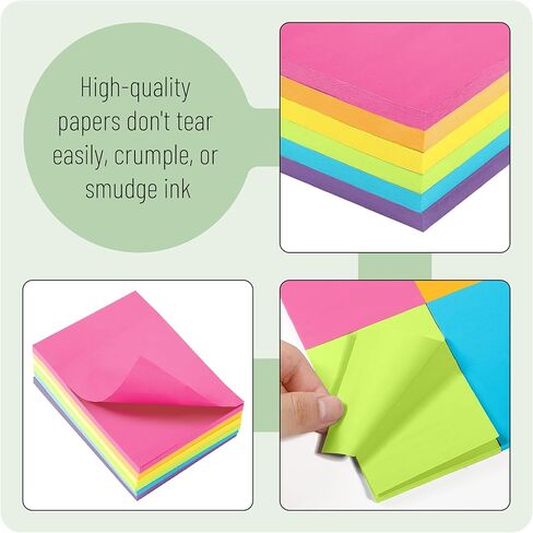 Mr. Pen Sticky Notes, 3'x4', 6 Pads, Multicolor, 360 Sheets, Reusable Without Residue in Saudi Arabia