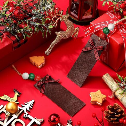 Blulu 12 Pcs Christmas Stocking Name Tags Farmhouse Unfinished Blank Wood Stocking Hanging Tags(Red and Black) in Saudi Arabia