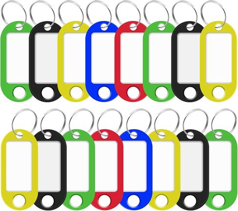50 Pack Key Tags, Key Labels, Writable Plastic Tags, with Split Ring Label Window, for Pets, Luggage in Saudi Arabia