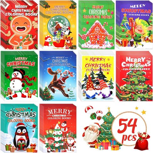 90shine 100Pcs Christmas Coloring Books: Xmas Goodie Bags Stuffers Stockings Gifts Party Favors Fun Holiday Supplies in Saudi Arabia