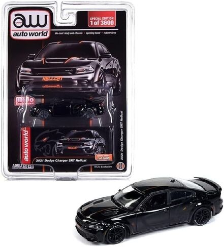 نموذج سيارة Diecast متوافق مع عالم السيارات 1:64 2021 دودج تشارجر SRT Hellcat مخصص أسود إصدار محدود CP8085 in Saudi Arabia