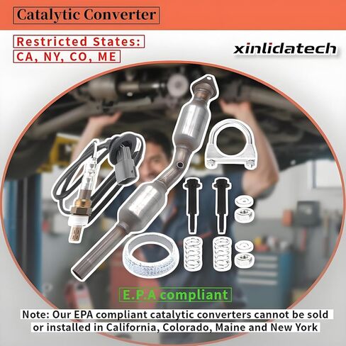 Catalytic Converter and Oxygen O2 Sensor Compatible with Toyota Prius 2004 2005 2006 2007 2008 2009 1.5L L4 Replaces 16337 (EPA Compliant) in Kuwait