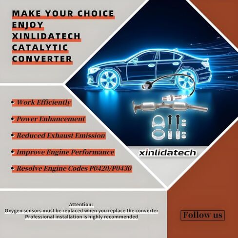 Catalytic Converter and Oxygen O2 Sensor Compatible with Toyota Prius 2004 2005 2006 2007 2008 2009 1.5L L4 Replaces 16337 (EPA Compliant) in Kuwait