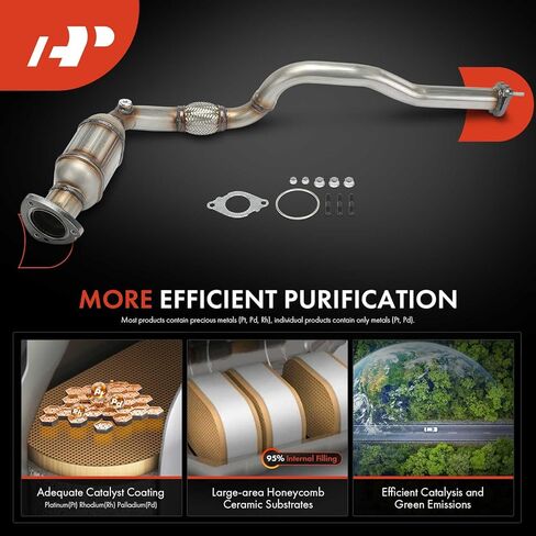 A-Premium Front Catalytic Converter with Gasket Kit Direct-Fit Compatible with Chevrolet Equinox 2008-2009 & Suzuki XL-7 2007-2009 & Pontiac Torrent 2008-2009 & Saturn Vue, 3.6L, E.P.A. Compliant in Saudi Arabia