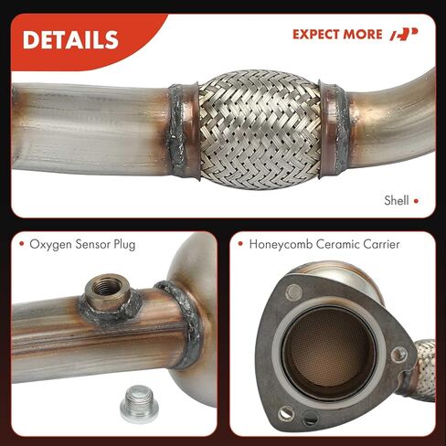 A-Premium Front Catalytic Converter with Gasket Kit Direct-Fit Compatible with Chevrolet Equinox 2008-2009 & Suzuki XL-7 2007-2009 & Pontiac Torrent 2008-2009 & Saturn Vue, 3.6L, E.P.A. Compliant in Saudi Arabia
