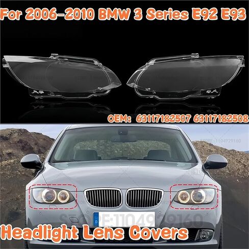 Headlight Lens Covers Compatible For BMW E92 E93 Coupe Convertible M3 2006-2010 Car Headlamp Lens Glass Replacement Shade Auto Accessories(Right) in Saudi Arabia