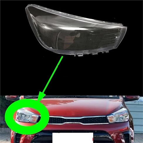 Compatible For Kia Pegas 2017 2018 2019 Headlamp Cover Car Headlight Lens Glass Replacement Clear Front Lamp Auto Shell(1 Pcs Left Side) in Saudi Arabia