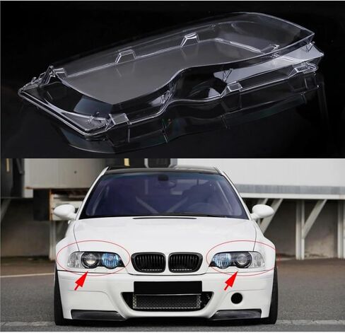 2 قطعة سيارة العلوي واضح غطاء للعدسات متوافق ل E46 4D 320i/325i/325xi/330i/330xi 02 ‑ 05 63126924043 63126924044 اكسسوارات السيارات in Saudi Arabia