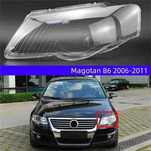 Compatible For VW Magotan B6 2006 2007 2008 2009 2010 2011 Car Front Headlight Lens Cover Headlamp Lampshade Glass Lamp Shell(Right) in Saudi Arabia