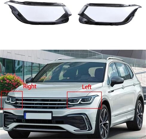 متوافق مع VW Tiguan L 2022 رئيس ضوء غطاء المصباح الظل شفاف عاكس الضوء المصباح قذيفة الزجاج العضوي استبدال أجزاء اليسار in Saudi Arabia
