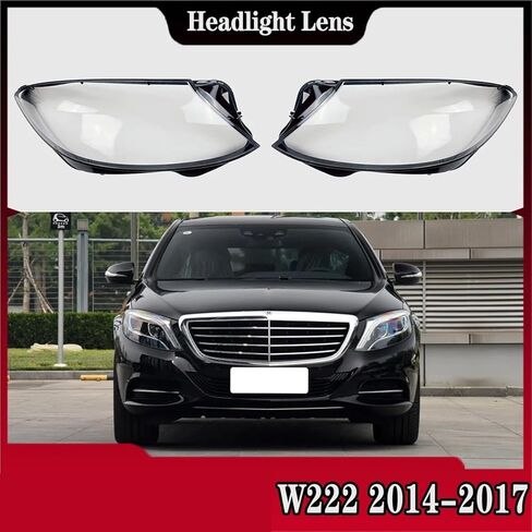 غطاء المصباح الأمامي متوافق مع بنز S-Class W222 S320 S400 S500 S600 2014 2015 2016 2017 عاكس الضوء الشفاف يحل محل العدسة الأصلية (الجانب الأيمن) in Saudi Arabia