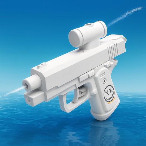 مسدس مياه مزحة، لعبة رش عكسية تتناثر مرة أخرى على الحامل، مسدس رش مضحك للمراهقين والعائلة، لعبة نكتة لحفلات الصيف (أبيض) in Kuwait