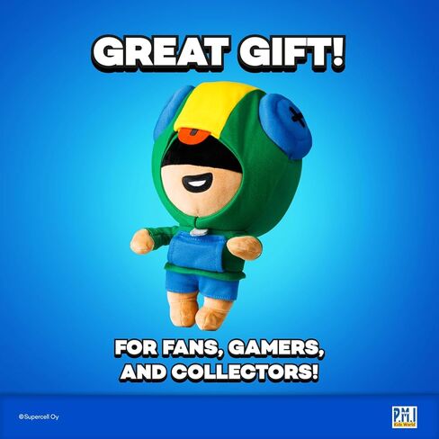 P.M.I. Brawl Stars Plush | 8-Inch Soft & Huggable Stuffed Toy | Collectible Plushie of Leon, El Primo, Colt, or Spike Mystery Pack at Random | Official Licensed Brawler Plush for Fans & Kids in Saudi Arabia