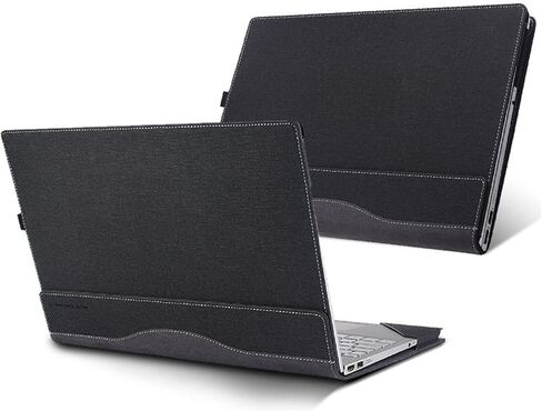 غطاء حقيبة كمبيوتر محمول لجهاز HP Pavilion Plus Laptop 14-ey/14z-ey 14-ew/14t-ew، حقيبة جلدية قابلة للفصل 2 في 1 PU مقاس 14 بوصة (رمادي داكن) in Kuwait