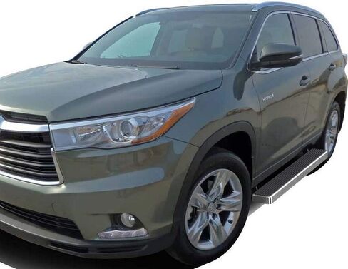 APS (فضي 6 بوصة 304 من الفولاذ المقاوم للصدأ) لوحات تشغيل قضبان Nerf خطوات جانبية متوافقة مع Toyota Highlander 2008-2019 Gas Hybrid (يتطلب القطع) in Kuwait