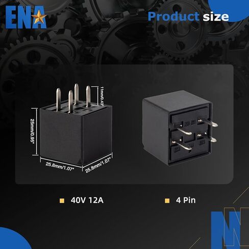 ENA 2 حزمة 4 دبوس 40AMP 12V DC SPST مرحل عالمي متعدد الأغراض متوافق مع شيفروليه جي إم سي جنرال موتورز بويك A/C ضاغط التحكم في الصمامات استبدال كاتب لD1741C 19106615 96190189 in Saudi Arabia