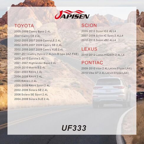 JAPISEN uf333 Ignition Coils Pack Compatible with Toyota Camry Corolla Highlander Matrix RAV4 Solara Compatible with Scion tC xB HS250h 2002-2009 2.0 2.4 L4 90919-02244 C1330 in Saudi Arabia