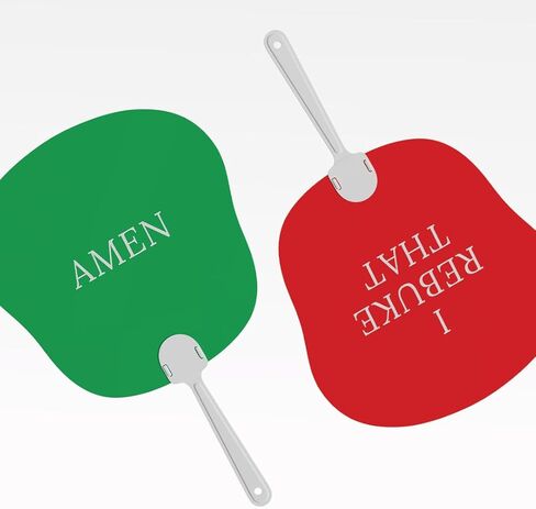 Upgrade 1 Game + 2 Fans- Amen & I Rebuke That Fan + Faith Conversation Game Combo - Double-Sided Church Fan - Christian Card Game for Groups - Bible Study, Family Night & Ministry Gatherings in Saudi Arabia
