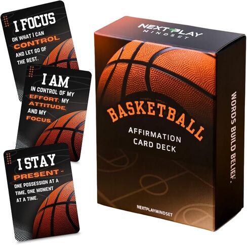 Basketball Affirmation Card Deck for Athletes – 52 Mental Performance Self-Talk Cards for Confidence, Focus & Game-Day Preparation – Motivational Gift for Teens, Players, or Coaches in Saudi Arabia